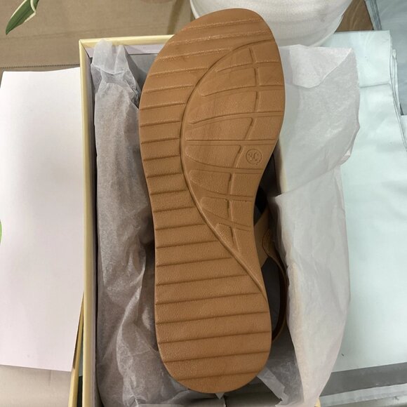 Yoki Carlota-04 Women's Criss-Cross Upper Slide Sandals Size 10 Taupe - Picture 4 of 5